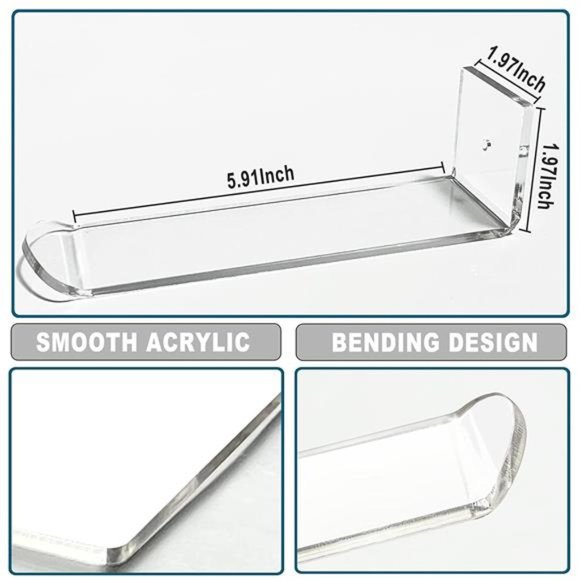 Acrylic Headband Holder Wall 5 Pack Clear Hanging  Organizer Storage Girls Women